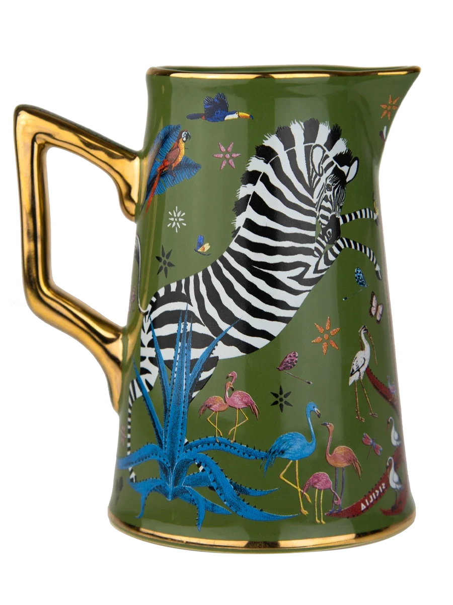 Jungle Ceramic Jug Green Home Decor - Tabletop Ortigia 