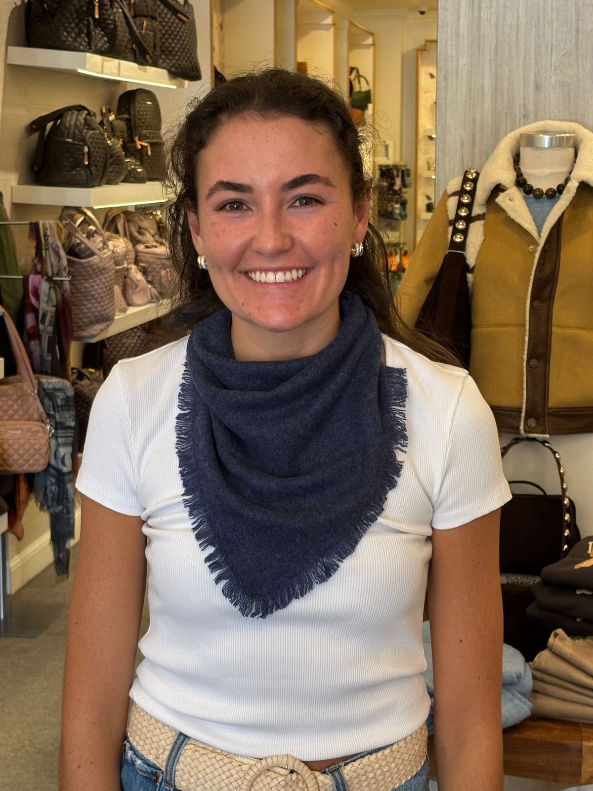 Distressed Triangle Scarf Atlantic Deep Scarves Jumper 1234 