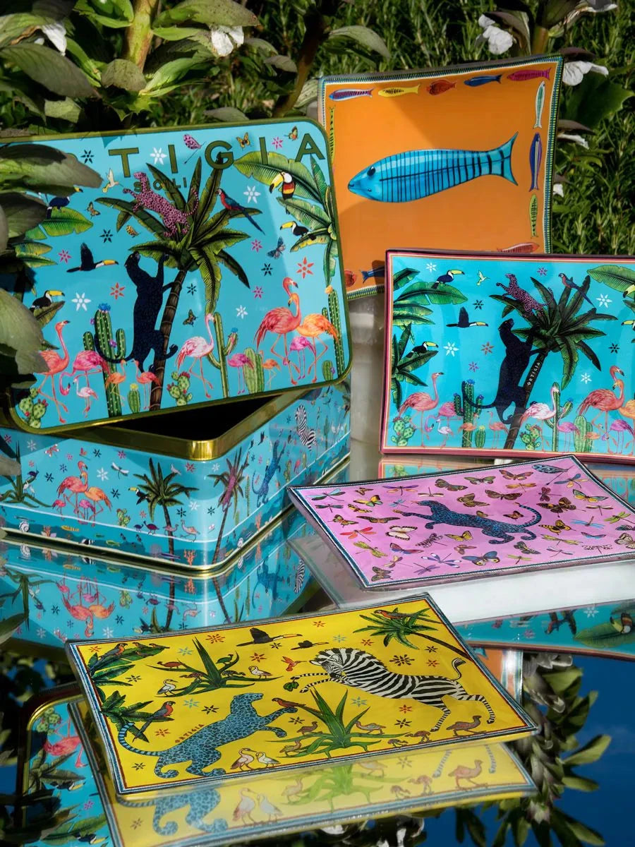 Jungle Glass Plates (Set of 4) Home Decor - Bowls, Trays & Vases Ortigia 