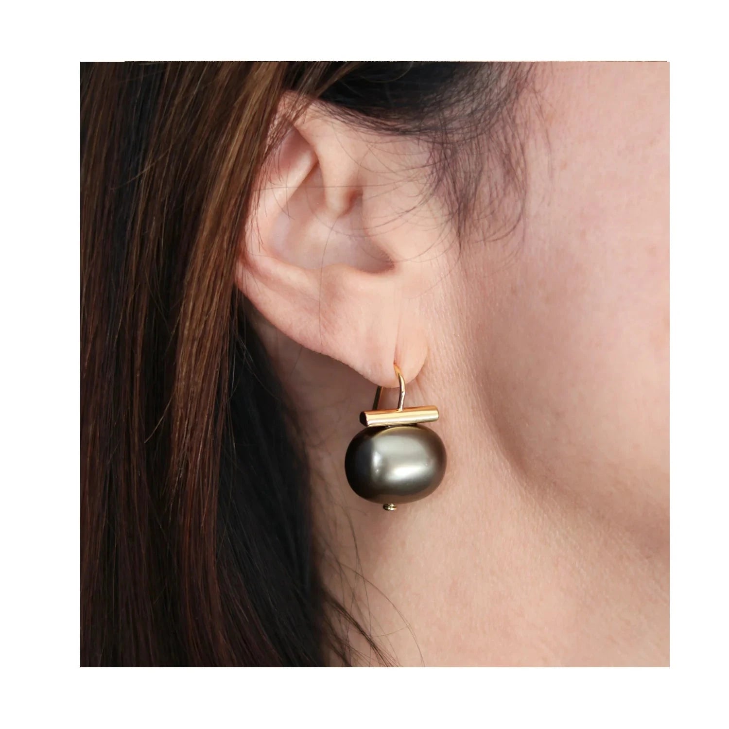 Large Statement Making Pebble Pearls Expresso Earrings Catherine Canino 