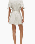 Mini Lorenza Dress Ivory Micro Stripe Dresses - Short Staud 