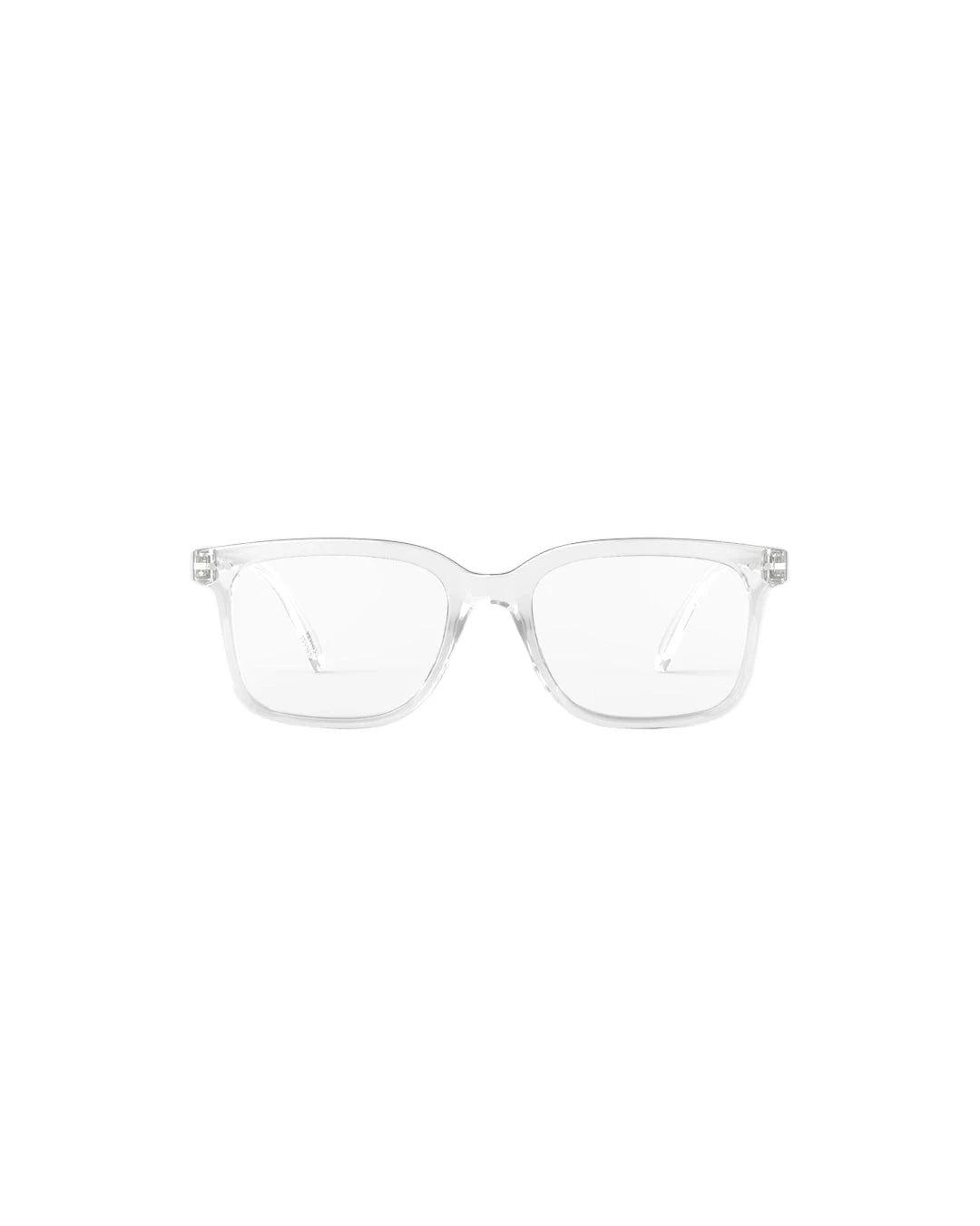 Clear eyeglasses on a white background