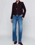 Nyx Cropped Jacket Midnight Burgundy Tweed