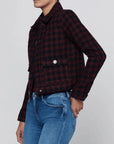 Nyx Cropped Jacket Midnight Burgundy Tweed