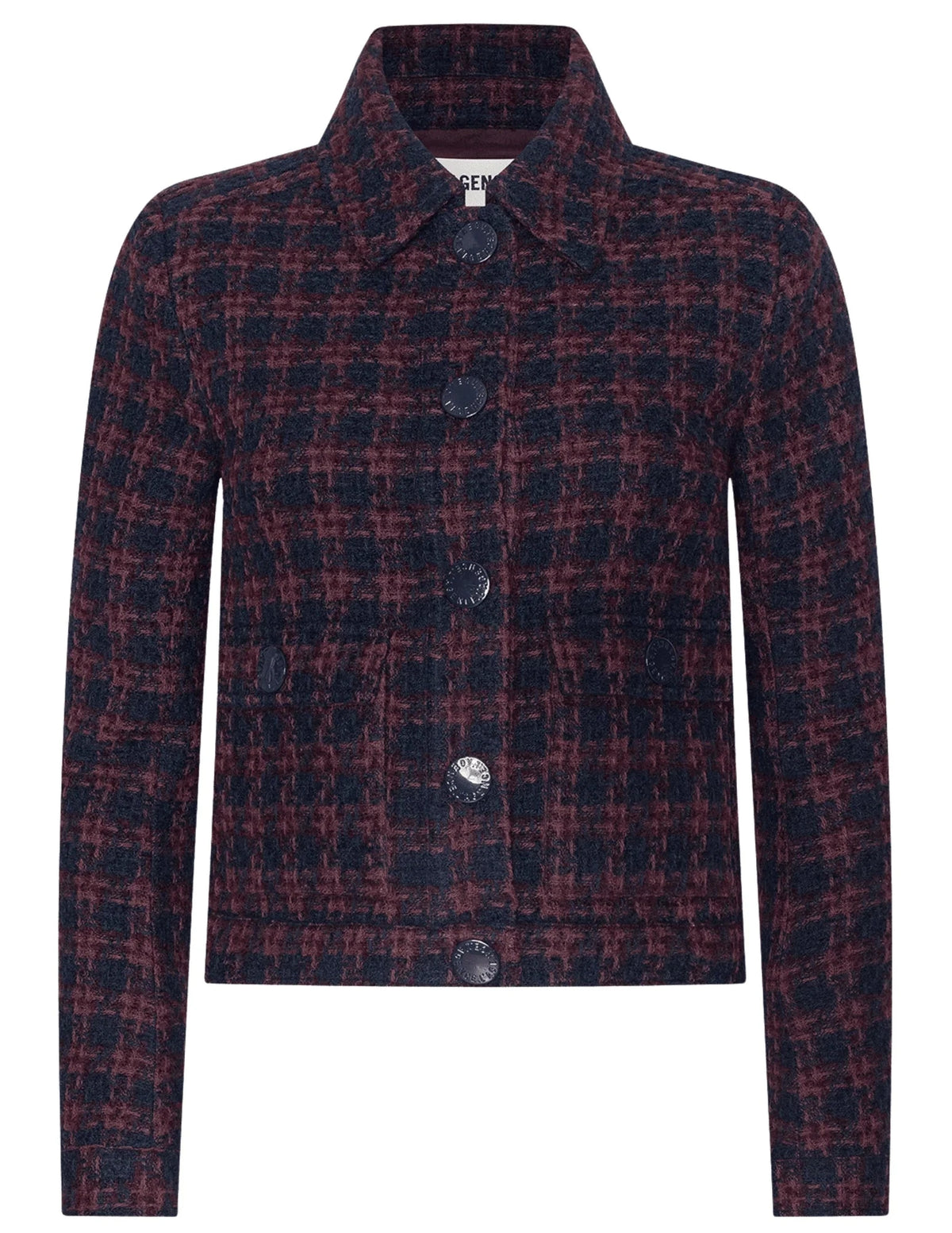 Nyx Cropped Jacket Midnight Burgundy Tweed