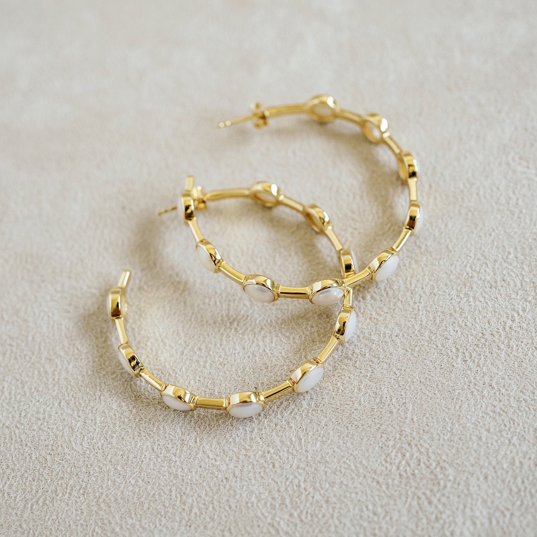 Becky Hoop Earrings Pearl Earrings Laura Foote Designs 