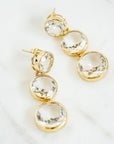 Faceted Round We Go Clear Quartz Earrings Laura Foote Designs 