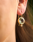 Faceted Tini Mini Drop Earrings Green Amethyst Earrings Laura Foote Designs 