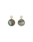 Floating Gem Stud Earrings CZ/Blue Fire Labradorite Earrings Laura Foote Designs 