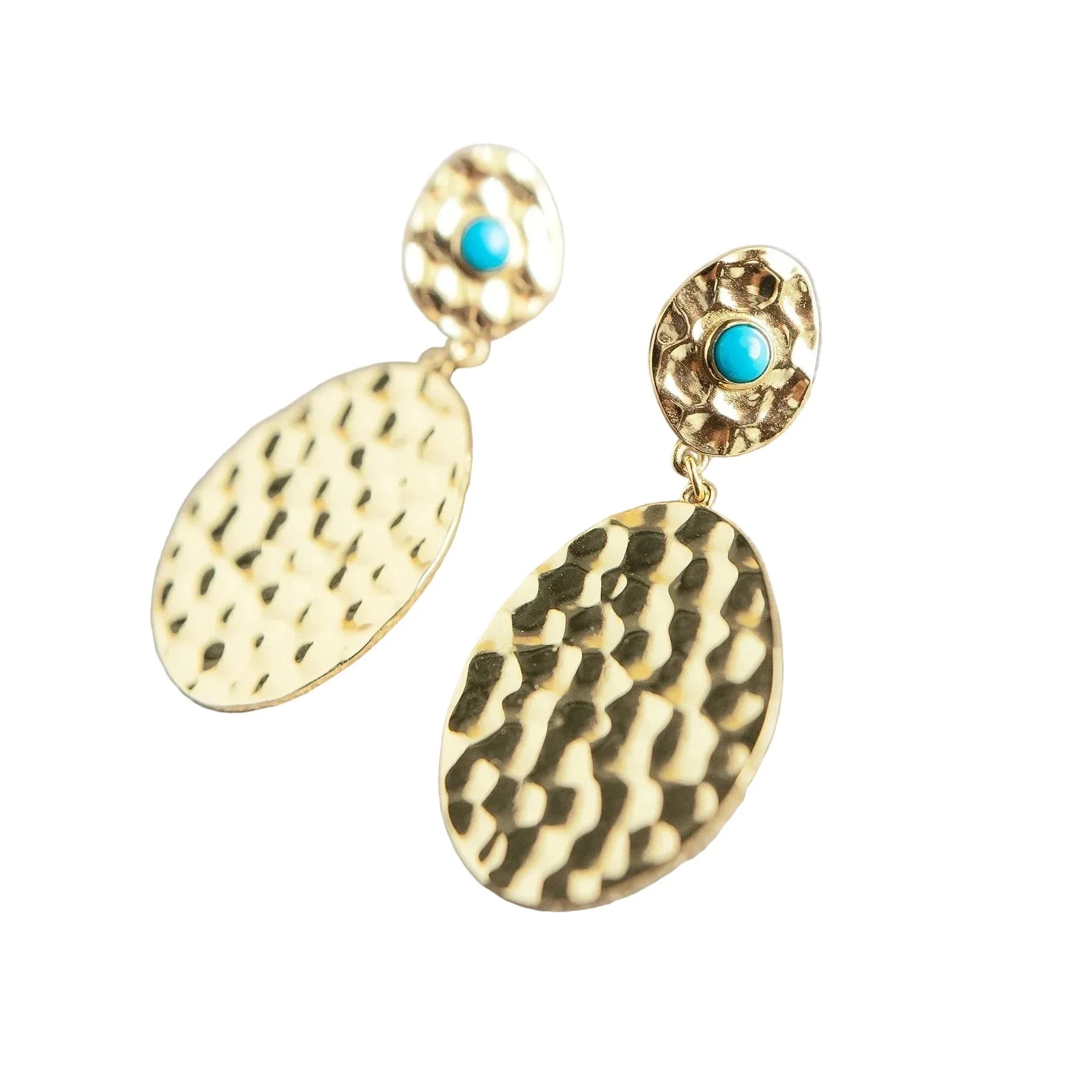 Hammered Gold Olympic Earrings Sleeping Beauty Turquoise Earrings Laura Foote Designs 