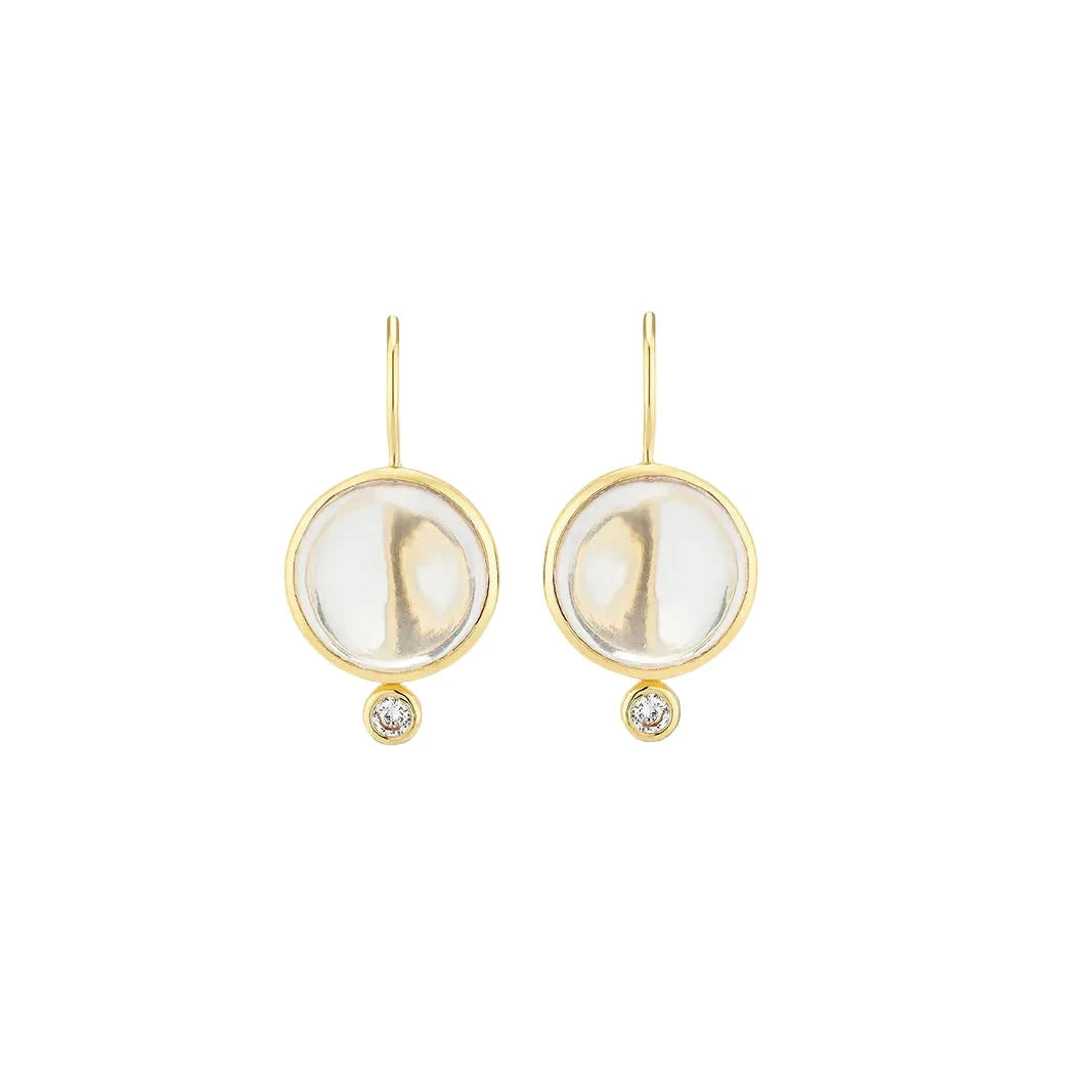 Tini MIni Drop Earrings Clear Quartz/CZ Earrings Laura Foote Designs 