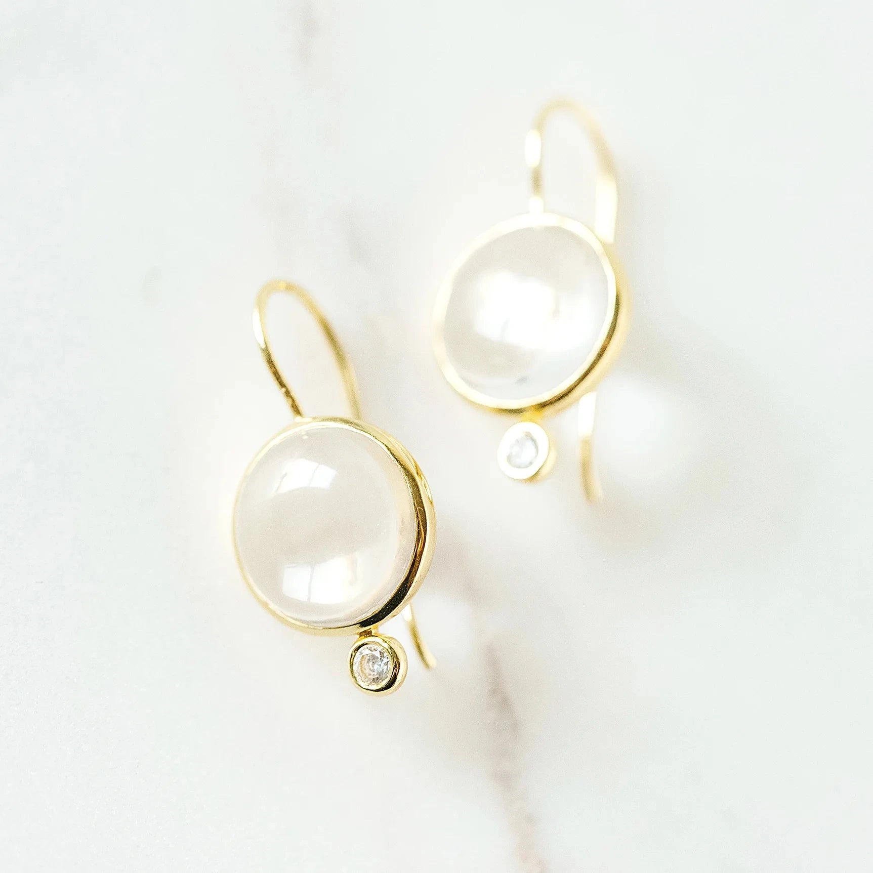 Tini MIni Drop Earrings Clear Quartz/CZ Earrings Laura Foote Designs 