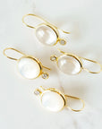 Tini Mini Drop Earrings Mother of Pearl Earrings Laura Foote Designs 