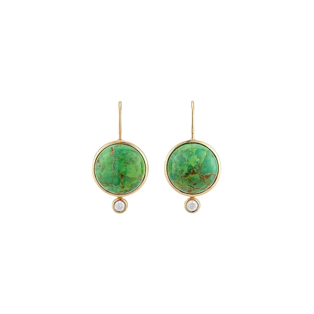 Tini Mini Drop Earrings Green Turquoise/CZ Earrings Laura Foote Designs 
