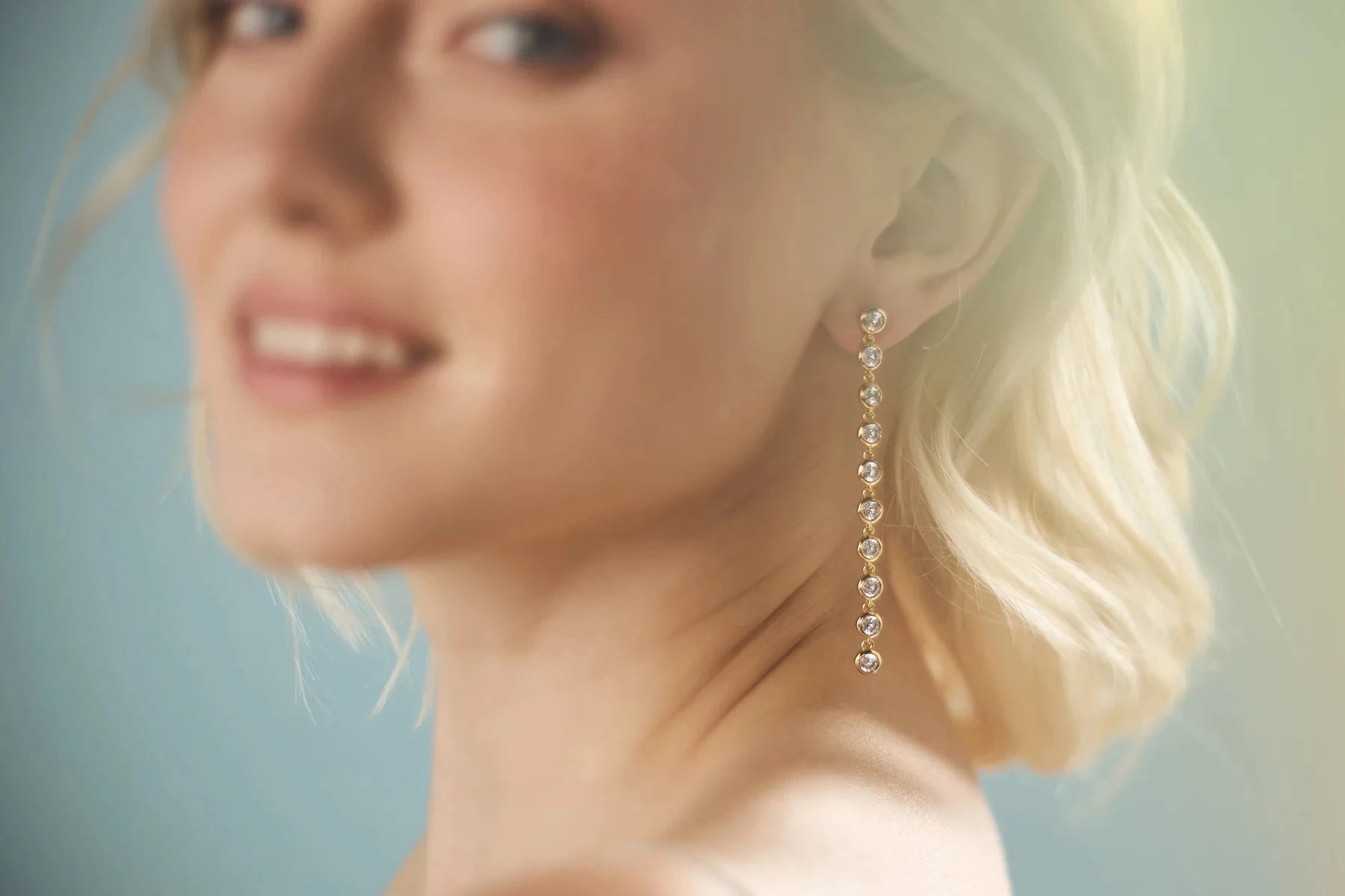 Trails Drop Earrings CZ Earrings Laura Foote Designs 