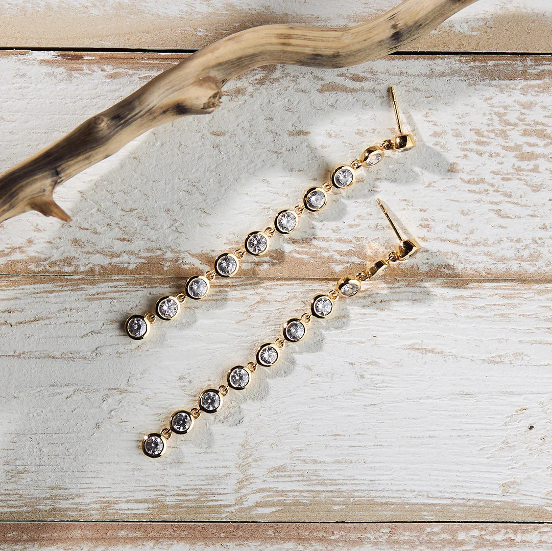 Trails Drop Earrings CZ Earrings Laura Foote Designs 