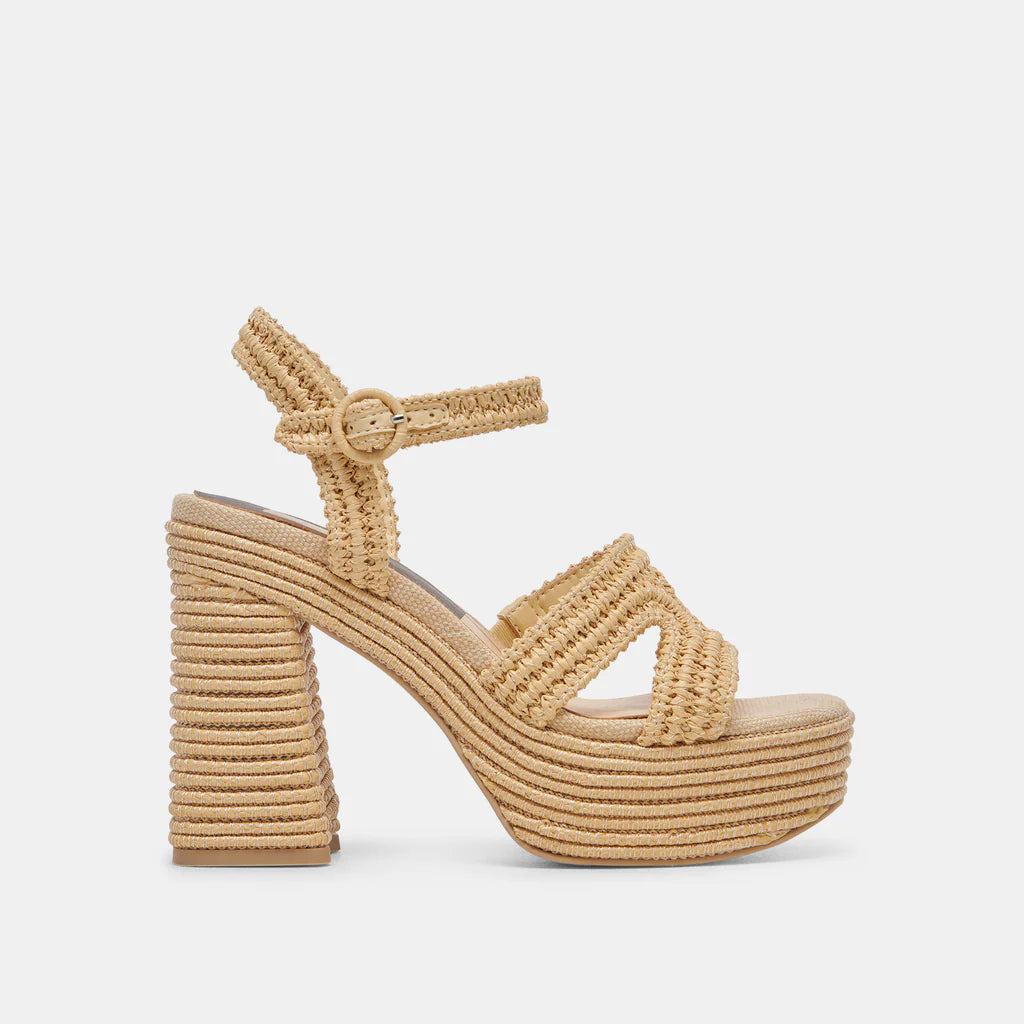 Lacye Heels Natural Woven Shoes - Sandals - Heeled Sandals Dolce Vita 