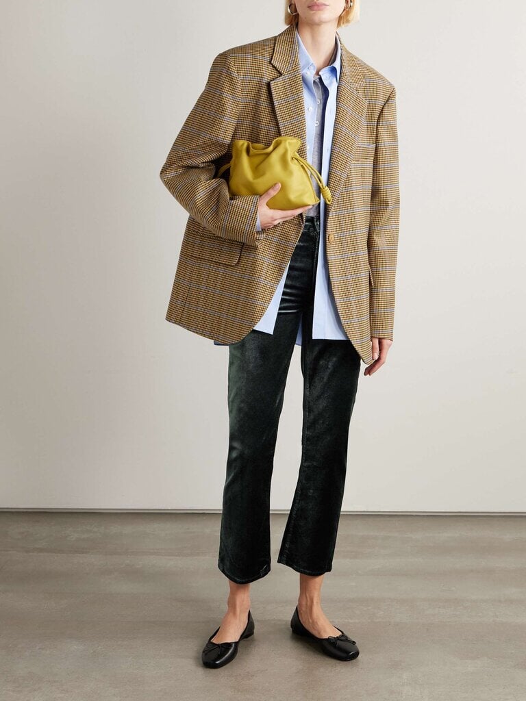 Le Sleek Straight Green Smoke Velvet Denim - Straight Frame 