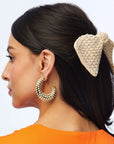 Raffia Bow Barrette Ivory Accessories - Beauty & Hair Lele Sadoughi 