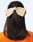 Raffia Bow Barrette Ivory Accessories - Beauty & Hair Lele Sadoughi 