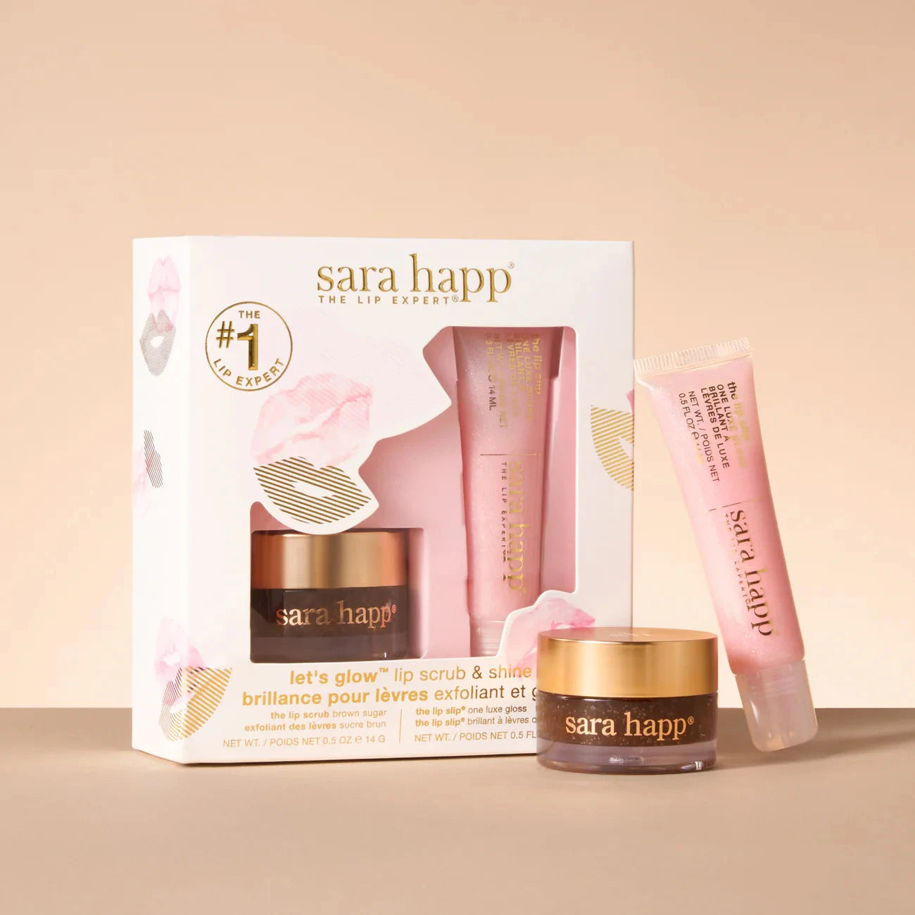 Let's Glow Lip Scrub & Shine Kit Beauty & Hair Sara Happ 