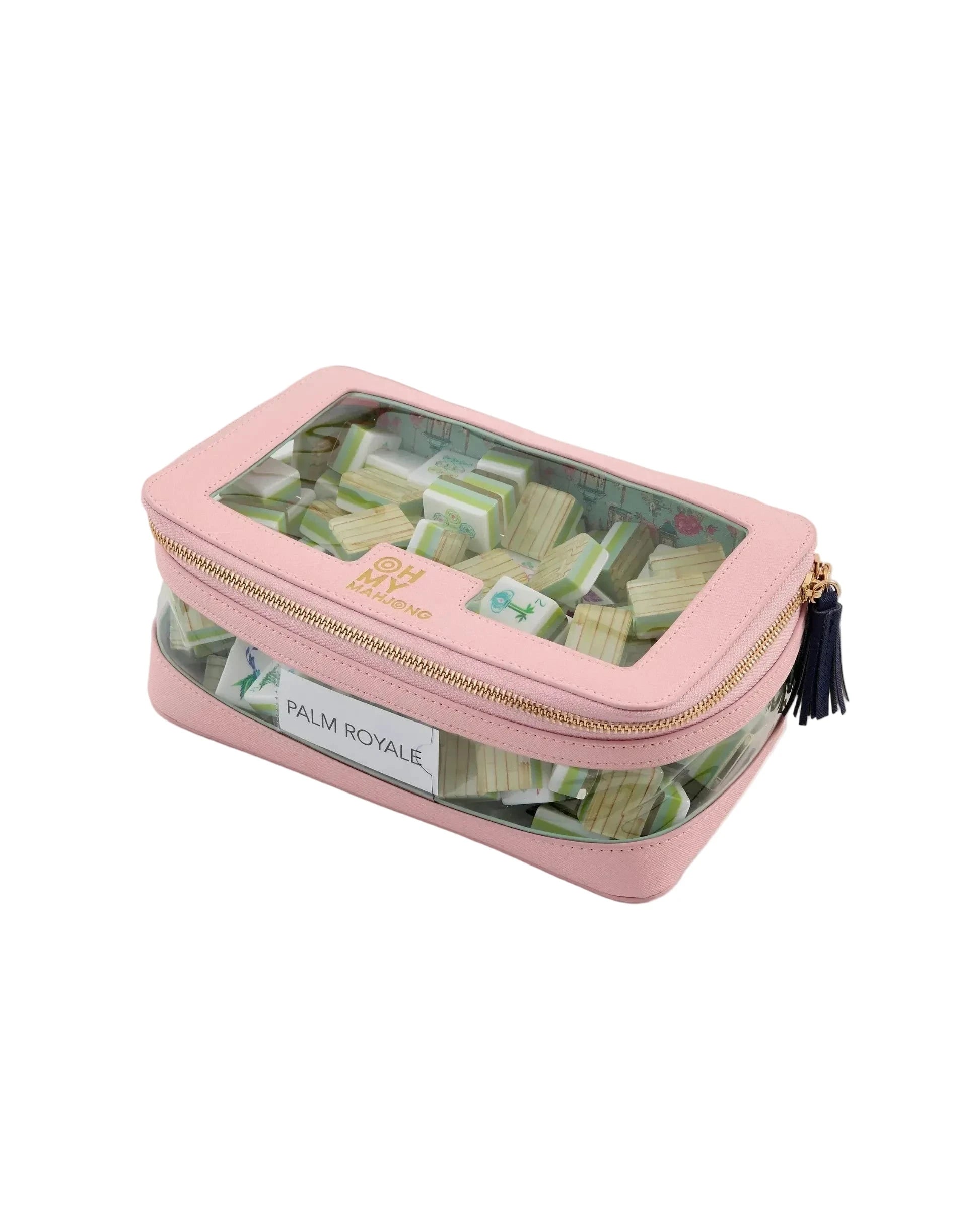 Tile Storage Bag Light Pink Home Decor - Games Oh My Mahjong 