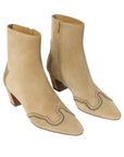 Aspen Embroidered Heel Ankle Boot Sand