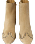 Aspen Embroidered Heel Ankle Boot Sand