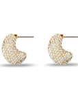 Pave Dome Mini Hoop Earrings Crystal