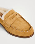 Carter Mule Suede Shearling Caramel Flats - Mule rag & bone 