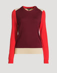 Taron Colorblock Crew Burgundy Multi Sweater - Crewneck rag & bone 