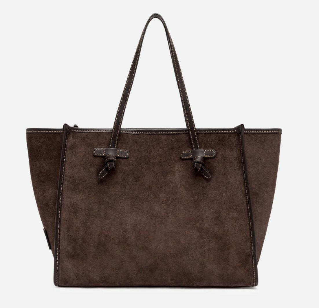 Large Marcella Suede Chocolate Tote &amp; Satchel Gianni Chiarini 