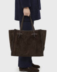 Large Marcella Suede Chocolate Tote & Satchel Gianni Chiarini 