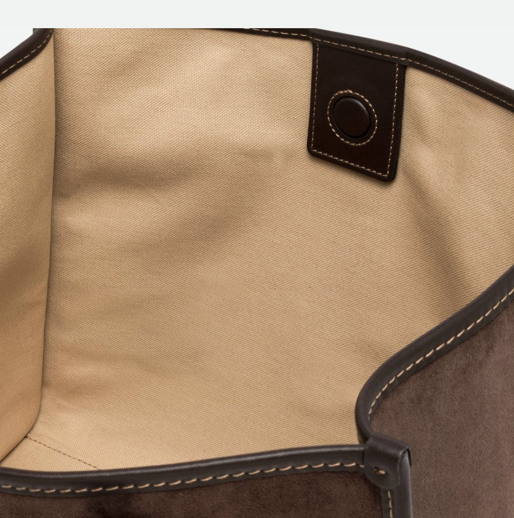 Large Marcella Suede Chocolate Tote &amp; Satchel Gianni Chiarini 