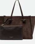 Large Marcella Suede Chocolate Tote & Satchel Gianni Chiarini 