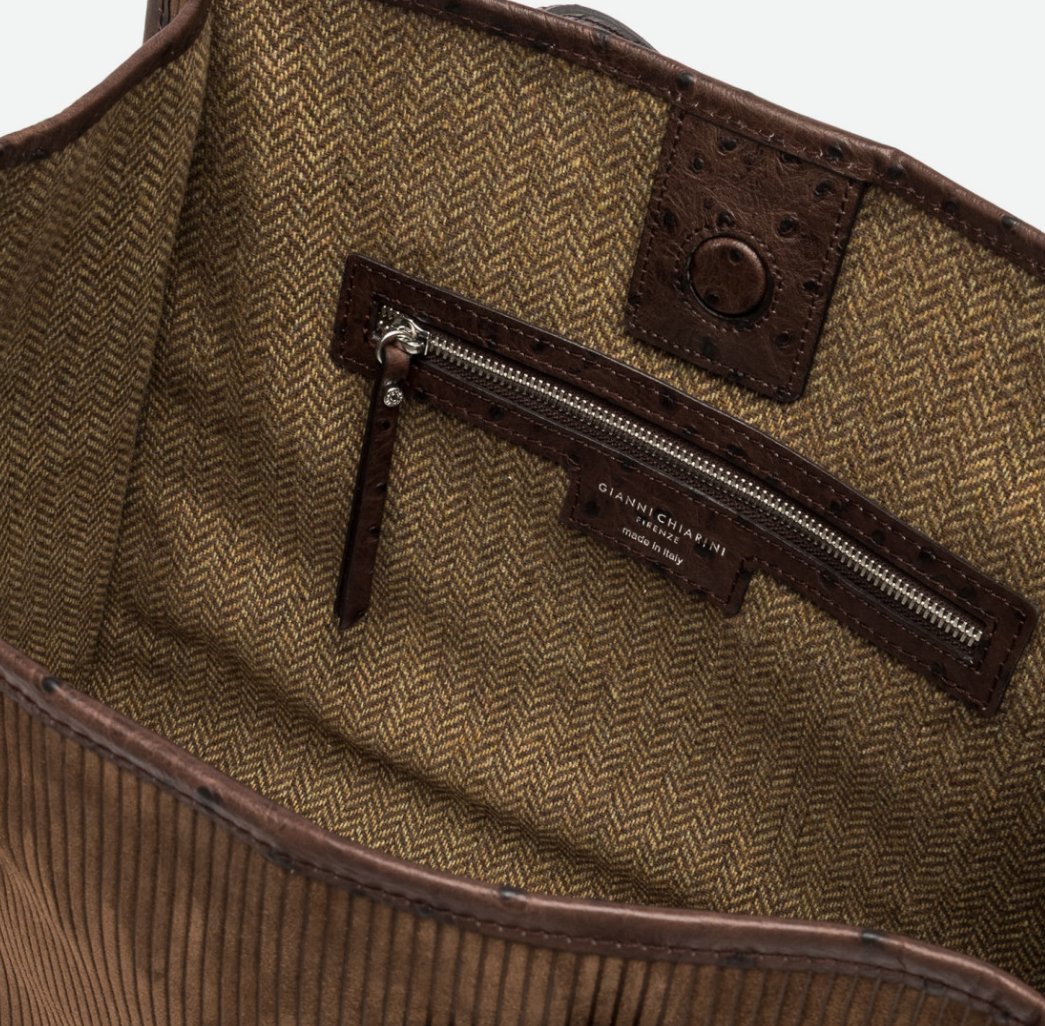 Large Marcella Cord Espresso Tote &amp; Satchel Gianni Chiarini 