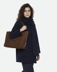 Large Marcella Cord Espresso Tote & Satchel Gianni Chiarini 