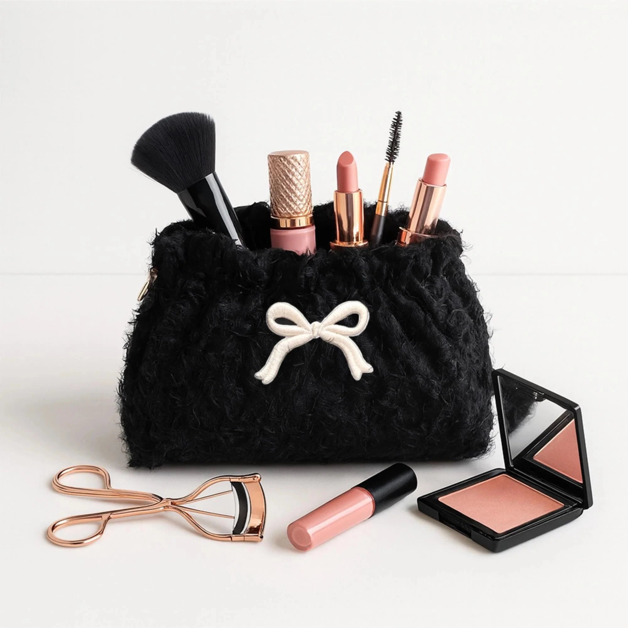 Fluffette Cosmetic Pouch Black Cream Cosmetic UE 