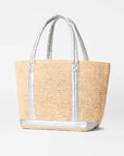 Raffia Tote Medium Matte Silver