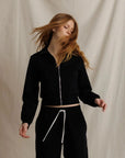 Milana Travel Track Jacket True Black Tops - Sweatshirts perfectwhitetee 