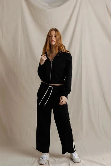 Milana Travel Track Jacket True Black Tops - Sweatshirts perfectwhitetee 