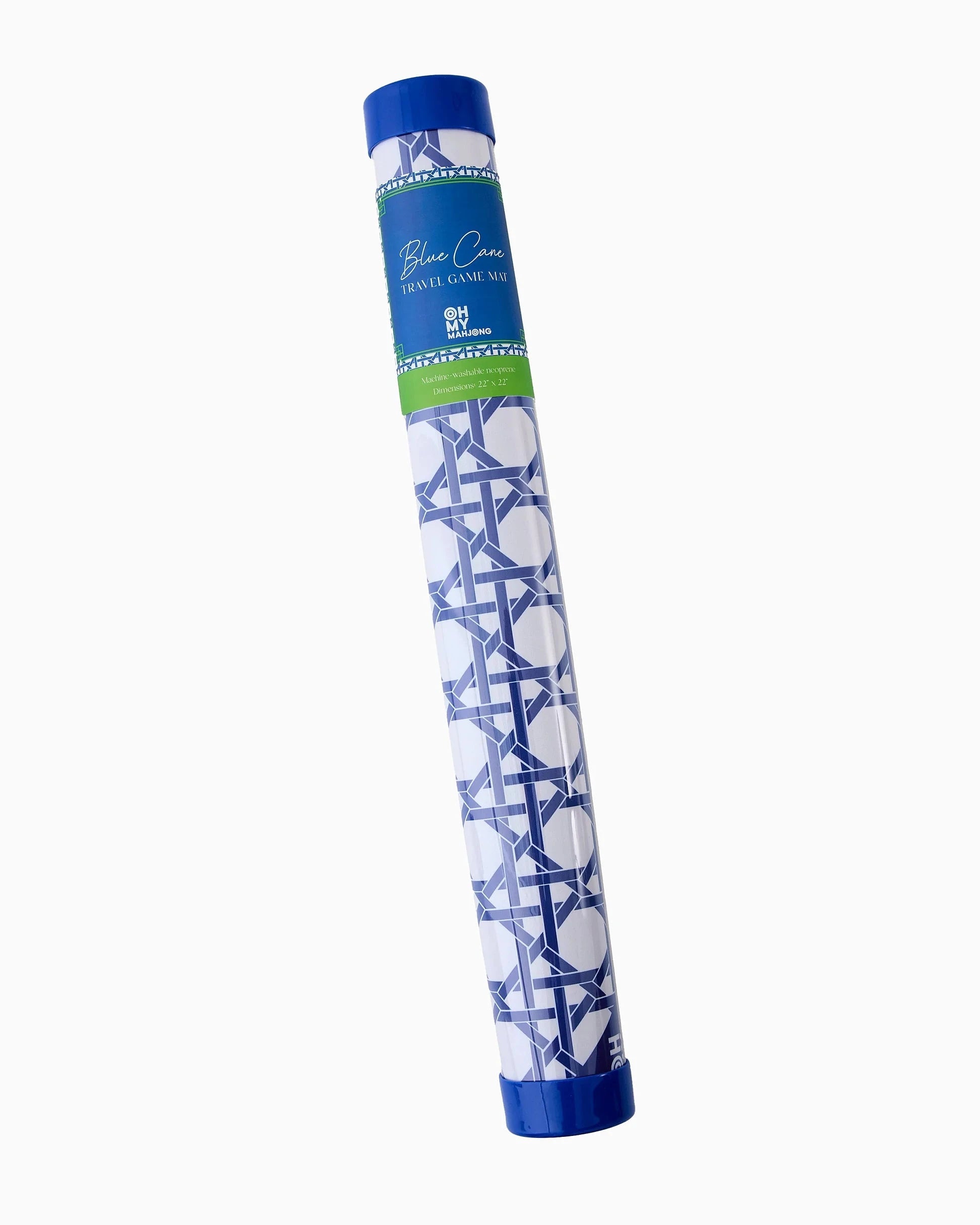 Mini Blue Cane Mat in Tube Home Decor - Games Oh My Mahjong 