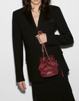 Mini Frankie Bucket Bag Claret