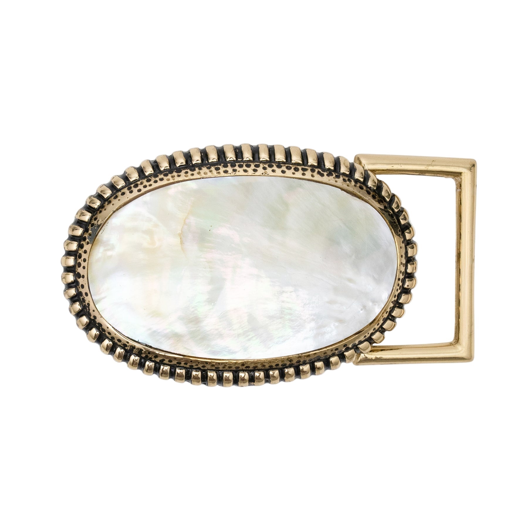 Golden Dallas Buckle Mother of Pearl Belts Claris Virot 