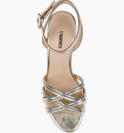 Acelynn Sanal Gold/ Silver Shoes - Evening Shoes L'Agence Shoes 