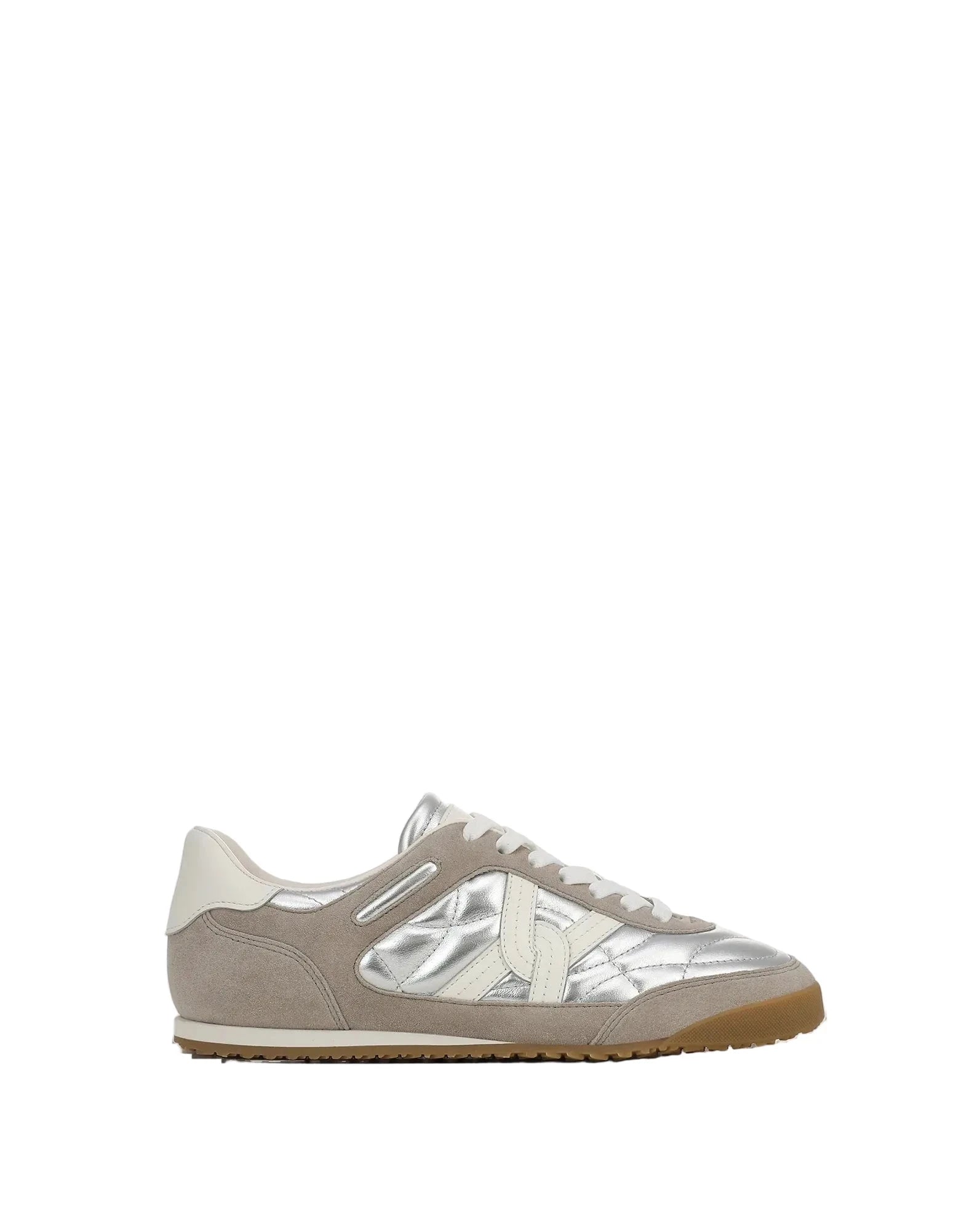 Natalia Suede Sneaker Silver/Gray Sneakers Veronica Beard - Shoes 