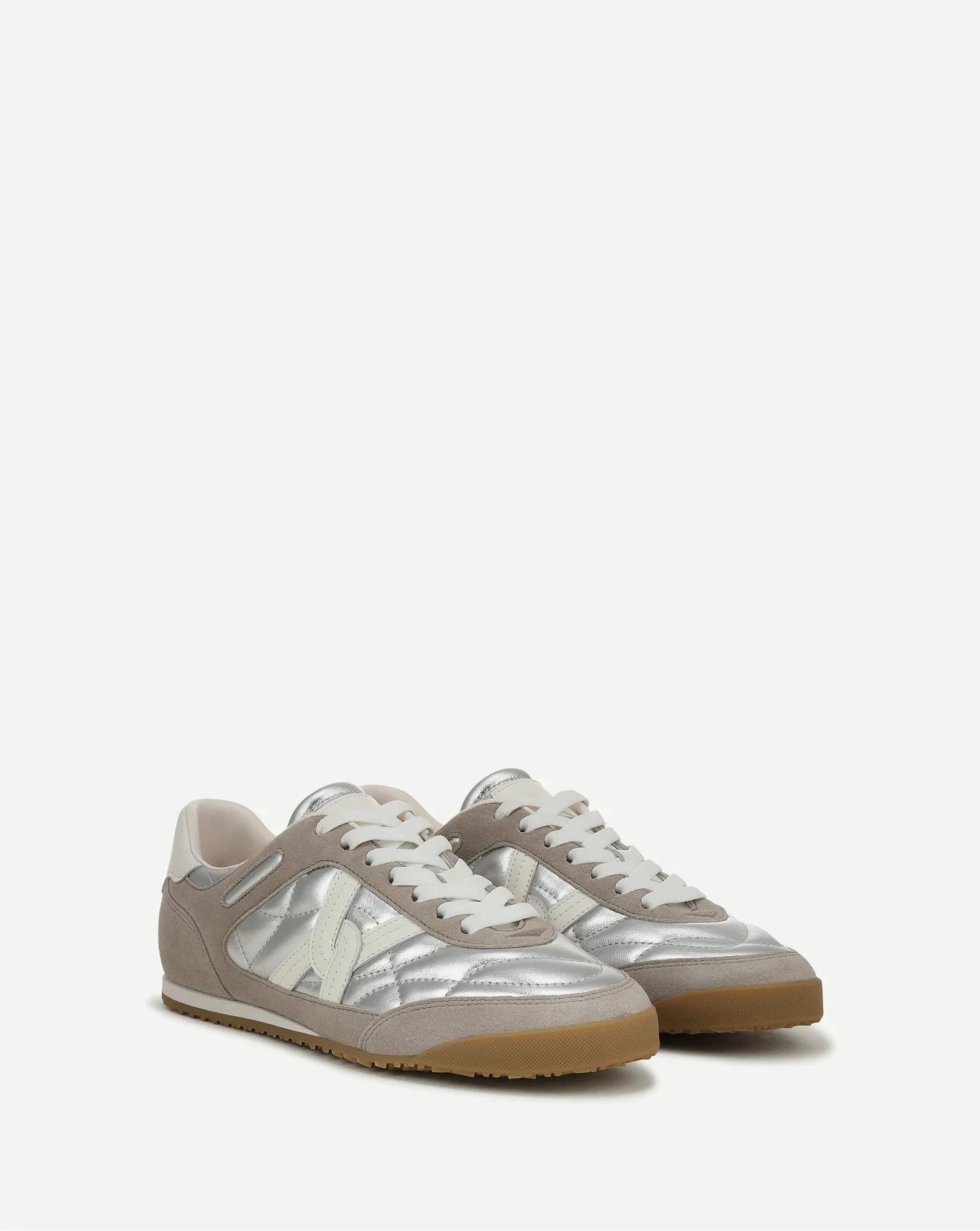 Natalia Suede Sneaker Silver/Gray Sneakers Veronica Beard - Shoes 
