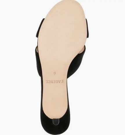 Aveline Suede Black Shoes - Sandals - Heeled Sandals L&#39;Agence Shoes 