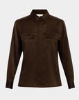 Double Pocket Shirt Espresso Tops - Button Down Frame 