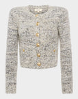 Una Knit Cardigan Black/Ivory/Gold Multi